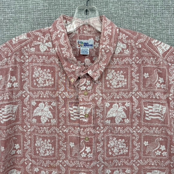 reyn spooner Other - Vtg Reyn Spooner Sz 3XL Y2K Rust Red Lahaina Sailor Floral Hawaiia Kloth Popover